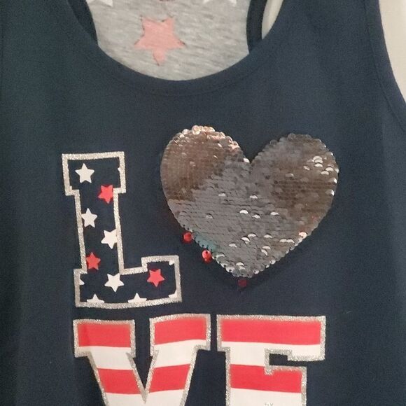 Beautiful 4th of July tank little girls medium 7/8 - Picture 2 of 6